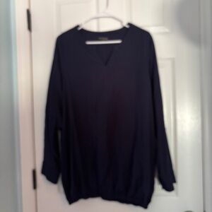 Lane Bryant v-neck, elastic bottom, button long sleeve shirt Size 16